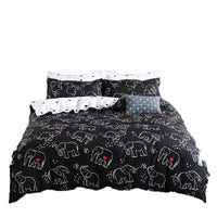 HKM-252051 Three-Piece Cartoon Floral Bedding Set in Aloe Cotton with Pillowcases