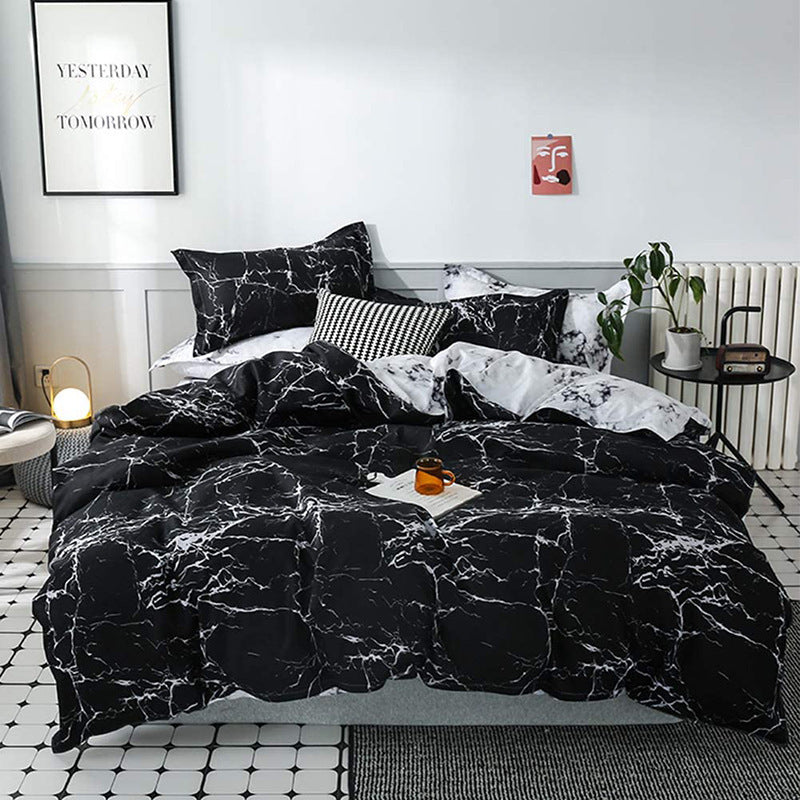 HKM-252051 Three-Piece Cartoon Floral Bedding Set in Aloe Cotton with Pillowcases