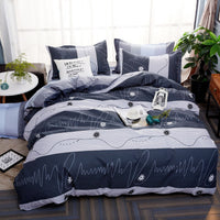 HKM-252051 Three-Piece Cartoon Floral Bedding Set in Aloe Cotton with Pillowcases