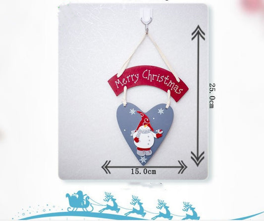 HKM-252179 Christmas Wooden Decoration Tag - Painted Snowman Design, 15cm x 25cm, Unisex Holiday Decor