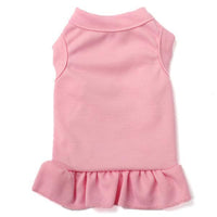 HKM-252307 Cotton Ruffle Dress for Pets - Solid Color Princess Style Skirt