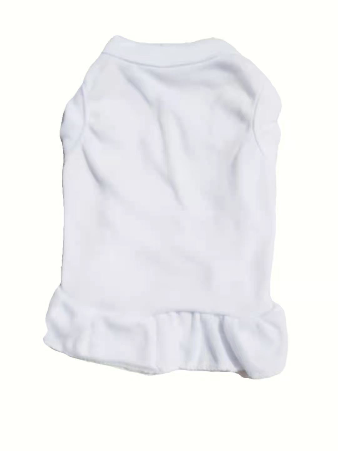 HKM-252307 Cotton Ruffle Dress for Pets - Solid Color Princess Style Skirt