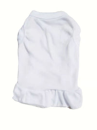 HKM-252307 Cotton Ruffle Dress for Pets - Solid Color Princess Style Skirt