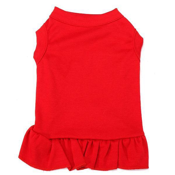 HKM-252307 Cotton Ruffle Dress for Pets - Solid Color Princess Style Skirt