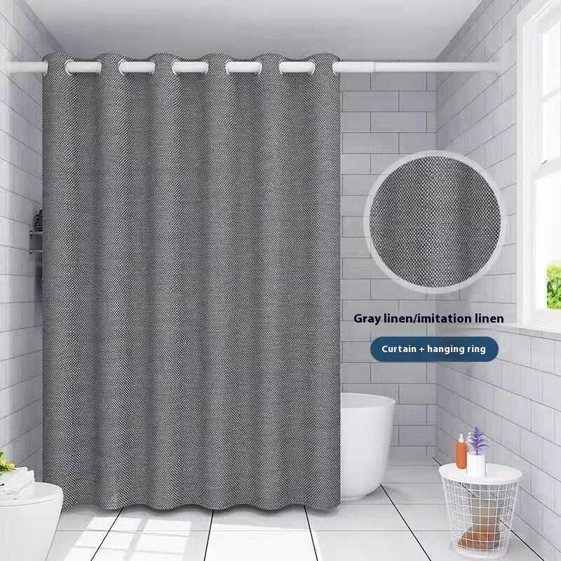 KTX-252435 Linen Thick Waterproof Mildew-Proof Shower Curtain in Various Colors and Sizes