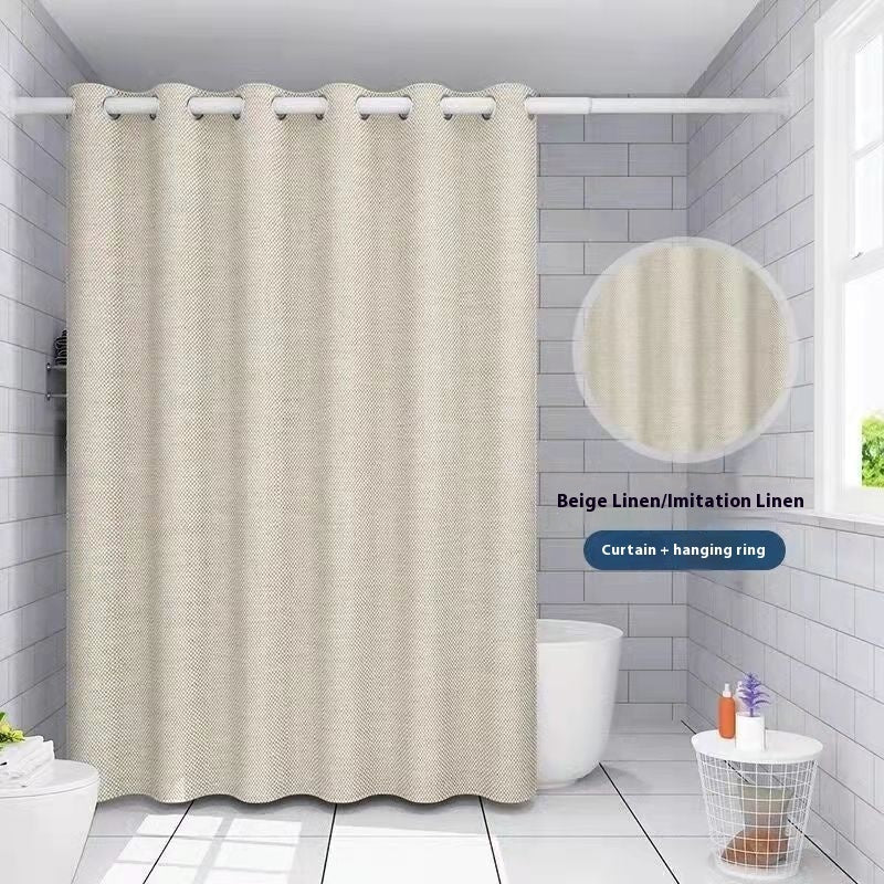 KTX-252435 Linen Thick Waterproof Mildew-Proof Shower Curtain in Various Colors and Sizes