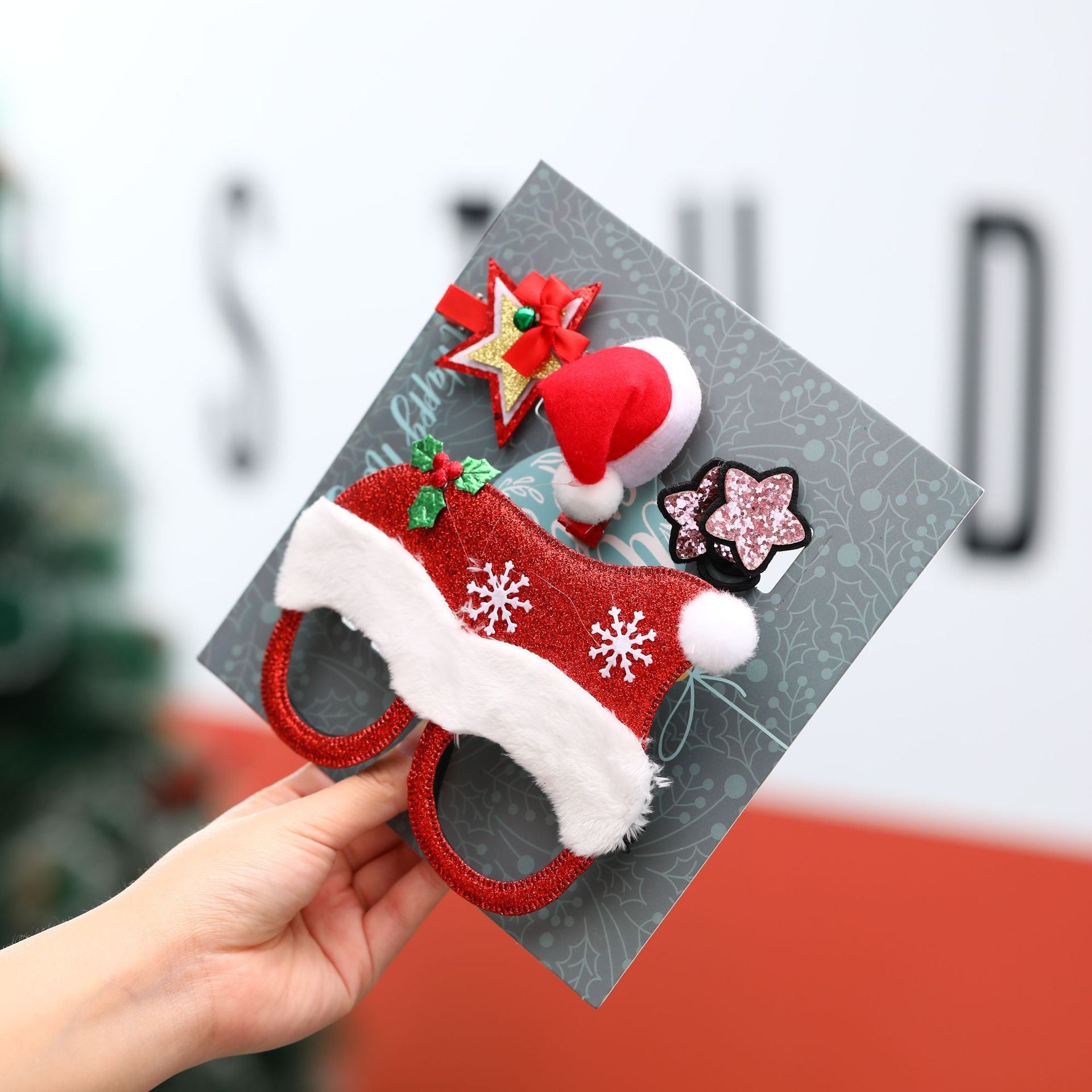 HKM-252499 Christmas Ornament Hairpin with Gift Box - Perfect for Birthdays, Parties, and Holiday Celebrations