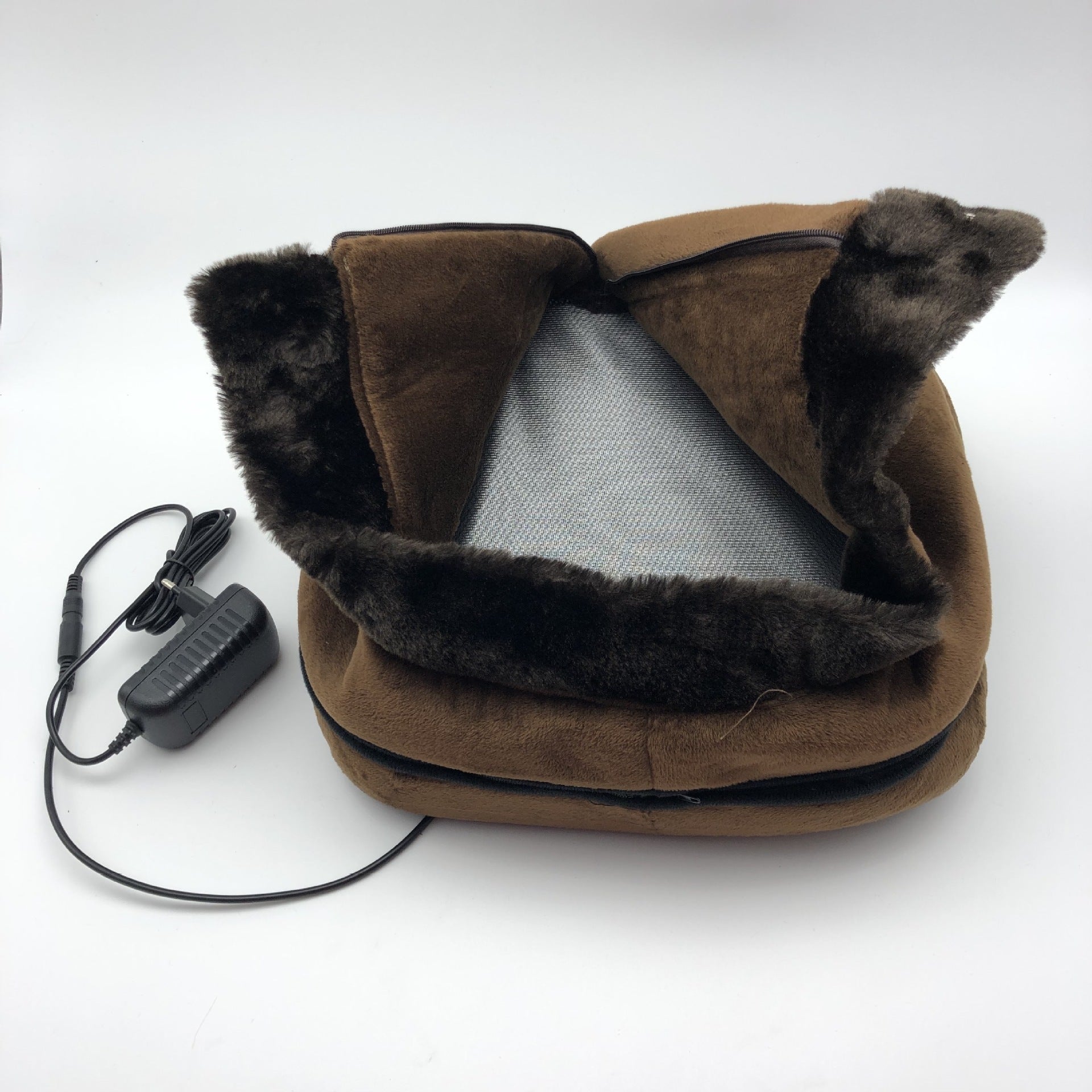 HKM-252563 Brown Foot Massager with Thermotherapy and Handheld Remote Control - Mechanical Operation