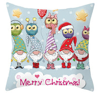 HKM-252563 Christmas Dwarf Pattern Peach Skin Fabric Pillow Cover - 45cm x 45cm, Mixed Colors