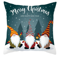HKM-252563 Christmas Dwarf Pattern Peach Skin Fabric Pillow Cover - 45cm x 45cm, Mixed Colors