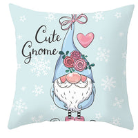 HKM-252563 Christmas Dwarf Pattern Peach Skin Fabric Pillow Cover - 45cm x 45cm, Mixed Colors
