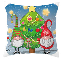 HKM-252563 Christmas Dwarf Pattern Peach Skin Fabric Pillow Cover - 45cm x 45cm, Mixed Colors