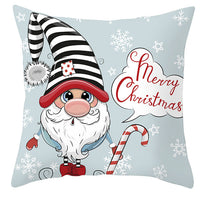 HKM-252563 Christmas Dwarf Pattern Peach Skin Fabric Pillow Cover - 45cm x 45cm, Mixed Colors