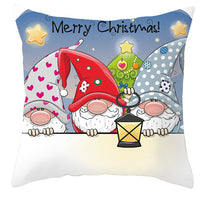 HKM-252563 Christmas Dwarf Pattern Peach Skin Fabric Pillow Cover - 45cm x 45cm, Mixed Colors