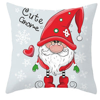 HKM-252563 Christmas Dwarf Pattern Peach Skin Fabric Pillow Cover - 45cm x 45cm, Mixed Colors