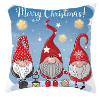 HKM-252563 Christmas Dwarf Pattern Peach Skin Fabric Pillow Cover - 45cm x 45cm, Mixed Colors
