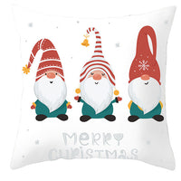 HKM-252563 Christmas Dwarf Pattern Peach Skin Fabric Pillow Cover - 45cm x 45cm, Mixed Colors