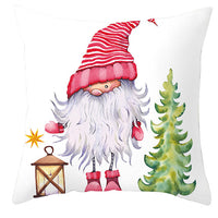 HKM-252563 Christmas Dwarf Pattern Peach Skin Fabric Pillow Cover - 45cm x 45cm, Mixed Colors