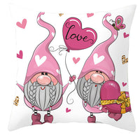 HKM-252563 Christmas Dwarf Pattern Peach Skin Fabric Pillow Cover - 45cm x 45cm, Mixed Colors