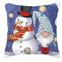HKM-252563 Christmas Dwarf Pattern Peach Skin Fabric Pillow Cover - 45cm x 45cm, Mixed Colors