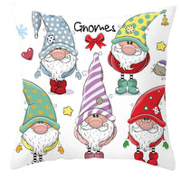HKM-252563 Christmas Dwarf Pattern Peach Skin Fabric Pillow Cover - 45cm x 45cm, Mixed Colors