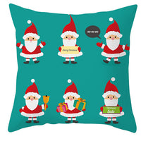 HKM-252563 Christmas Dwarf Pattern Peach Skin Fabric Pillow Cover - 45cm x 45cm, Mixed Colors