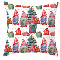 HKM-252563 Christmas Dwarf Pattern Peach Skin Fabric Pillow Cover - 45cm x 45cm, Mixed Colors