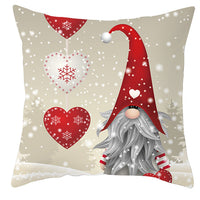 HKM-252563 Christmas Dwarf Pattern Peach Skin Fabric Pillow Cover - 45cm x 45cm, Mixed Colors