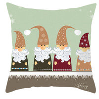 HKM-252563 Christmas Dwarf Pattern Peach Skin Fabric Pillow Cover - 45cm x 45cm, Mixed Colors