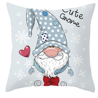 HKM-252563 Christmas Dwarf Pattern Peach Skin Fabric Pillow Cover - 45cm x 45cm, Mixed Colors
