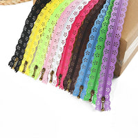 HKM-252563 Mixed 40cm Nylon Lace Zipper Set - 10 Pieces in 24 Colors for DIY Projects