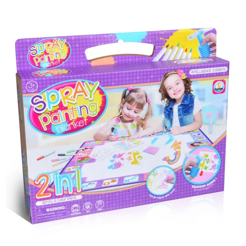 HKM-252691 Reusable Aqua Magic Mat for Kids - 50x50cm with Six Color Pens