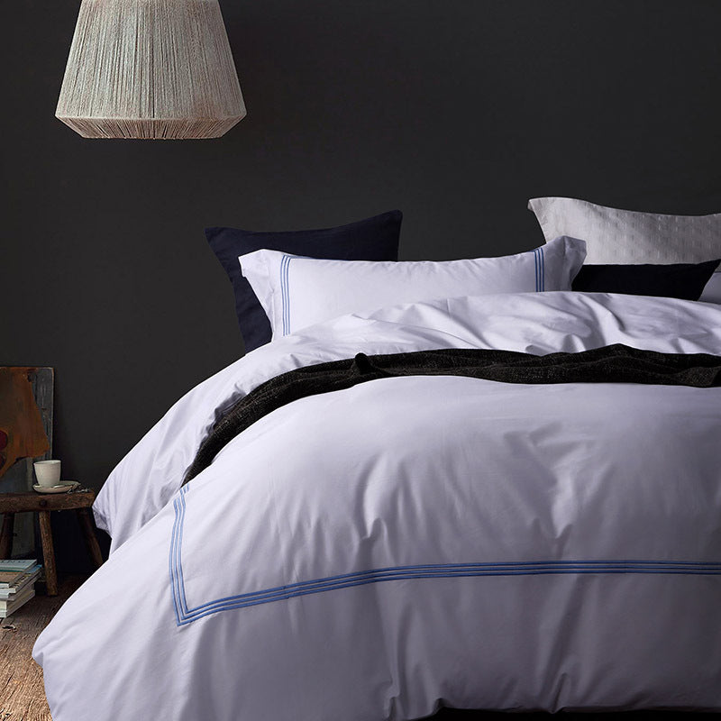 HKM-252883 Four-Piece Satin Embroidery Bedding Set in Various Colors and Sizes