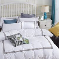 HKM-252883 Four-Piece Satin Embroidery Bedding Set in Various Colors and Sizes