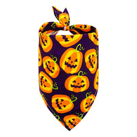 HKM-252883 Halloween-Themed Dog Bandanas - Stylish Pet Scarves in Various Colors and Patterns