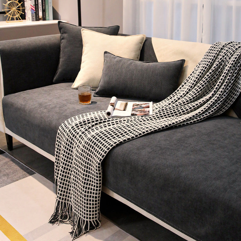 HKM-252947 Non-slip Chenille Sofa Cover Slipcover Dust Cover in Various Sizes