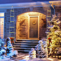 HKM-253011 Festive 3m LED Solar Hanging Lights with Santa Claus Design and Warm Glow