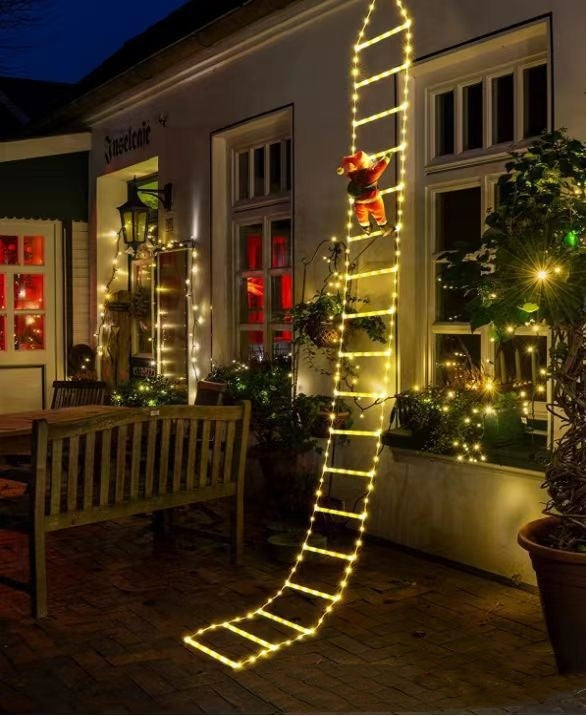 HKM-253011 Festive 3m LED Solar Hanging Lights with Santa Claus Design and Warm Glow