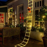 HKM-253011 Festive 3m LED Solar Hanging Lights with Santa Claus Design and Warm Glow