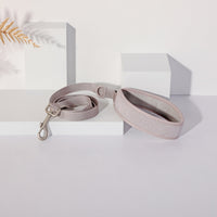 HKM-253075 Gray Corduroy Pet Collar and Chest Strap with Walking Leash and Mini Backpack
