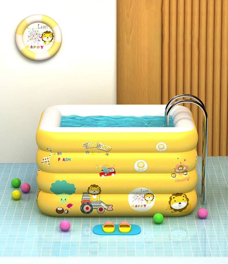 HKM-253139 Four-Layer Inflatable Swimming Pool for Kids - PVC Outdoor Water Play Toy, 180x125x75cm