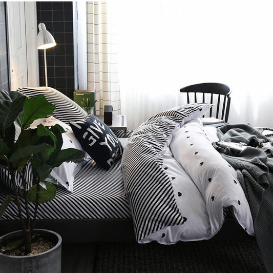 HKM-253203 Cotton Wash Three-Piece Bedding Set in Various Sizes