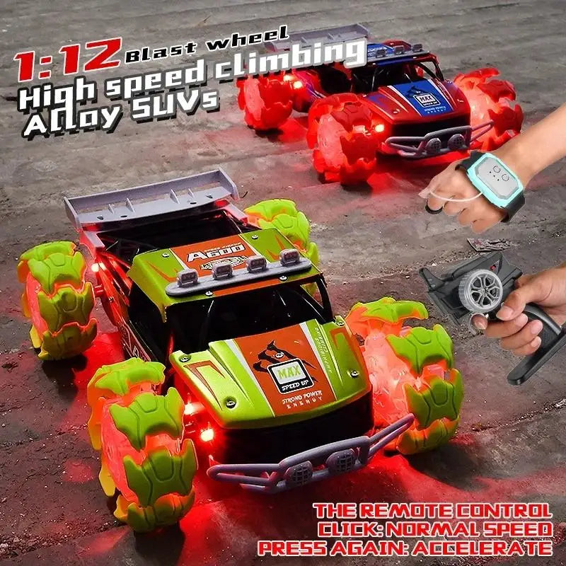 HKM-253459 Alloy RC Climbing Car with Explosion Wheel and Music - Remote Control Off-road Stunt Toy
