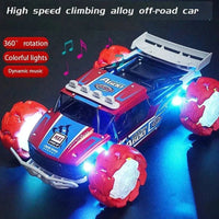 HKM-253459 Alloy RC Climbing Car with Explosion Wheel and Music - Remote Control Off-road Stunt Toy