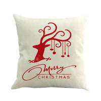 HKM-253587 Christmas Series Linen Pillowcase - 45x45 cm, Festive Design for Holiday Decor