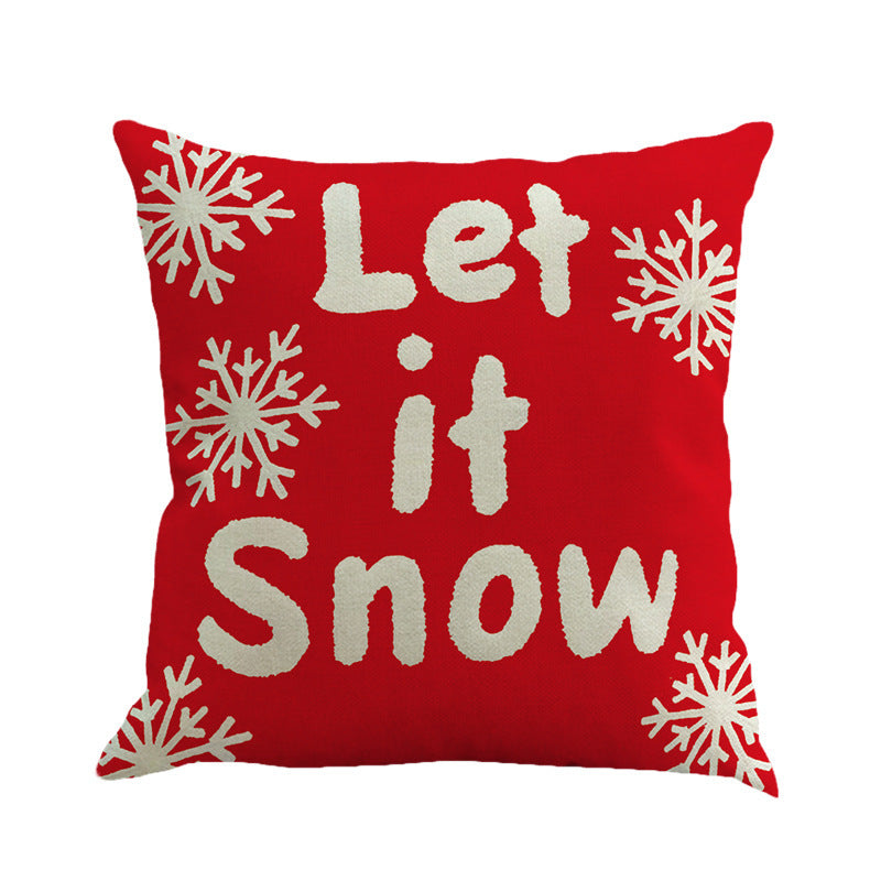 HKM-253587 Christmas Series Linen Pillowcase - 45x45 cm, Festive Design for Holiday Decor