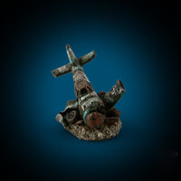 HKM-253715 Resin Aquarium Decoration - Aircraft Wreckage Simulation Ornament, 8CM x 4.5CM x 4.5CM