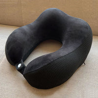 HKM-253843 U-Shaped Memory Foam Travel Pillow with Mesh Fabric for Neck Support