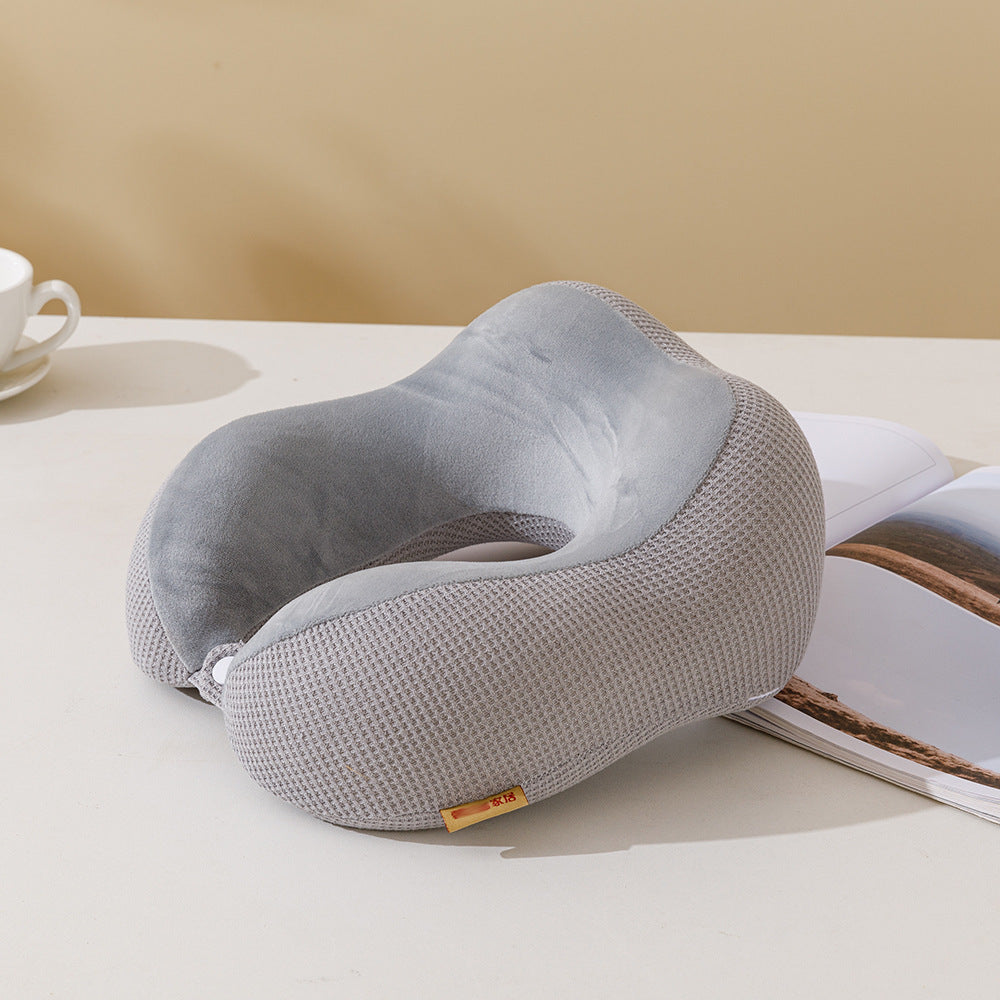 HKM-253843 U-Shaped Memory Foam Travel Pillow with Mesh Fabric for Neck Support