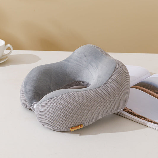 HKM-253843 U-Shaped Memory Foam Travel Pillow with Mesh Fabric for Neck Support